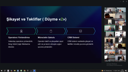 Dövlət orqanlarında çağrı xidmətlərinin təşkili məsələsinə həsr olunmuş onlayn görüş keçirilmişdir
