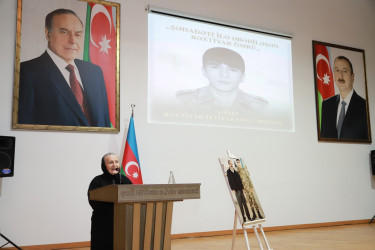 Şəkidə şəhid Bəxtiyar İdrisovun xatirəsinə həsr olunmuş “Şəhadəti ilə əbədiləşən Bəxtiyar ömrü” adlı anım tədbiri keçirilib