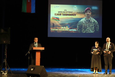 Aprel döyüşləri şəhidi, baş leytenant Elnur İsgəndərovun xatirəsinə həsr olunmuş tədbir keçirilib