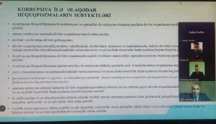 Şəkidə dövlət qulluqçuları üçün korrupsiyaya qarşı mübarizə və etik davranış qaydaları ilə bağlı onlayn təlim keçirilmişdir