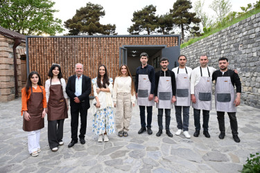 Leyla Əliyeva və Arzu Əliyeva Şəkidə tarixi-memarlıq abidələrinin bərpadan sonra açılışında iştirak ediblər
