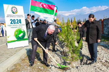 Şəkidə Yeni Azərbaycan Partiyasının təsis edilməsinin 32-ci ildönümü münasibətilə ağacəkmə aksiyası keçirilib