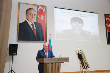 Şəkidə şəhid Bəxtiyar İdrisovun xatirəsinə həsr olunmuş “Şəhadəti ilə əbədiləşən Bəxtiyar ömrü” adlı anım tədbiri keçirilib