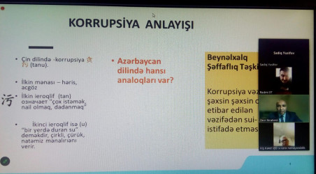 Şəkidə dövlət qulluqçuları üçün korrupsiyaya qarşı mübarizə və etik davranış qaydaları ilə bağlı onlayn təlim keçirilmişdir