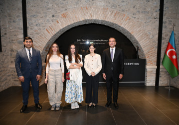 Leyla Əliyeva və Arzu Əliyeva Şəkidə tarixi-memarlıq abidələrinin bərpadan sonra açılışında iştirak ediblər